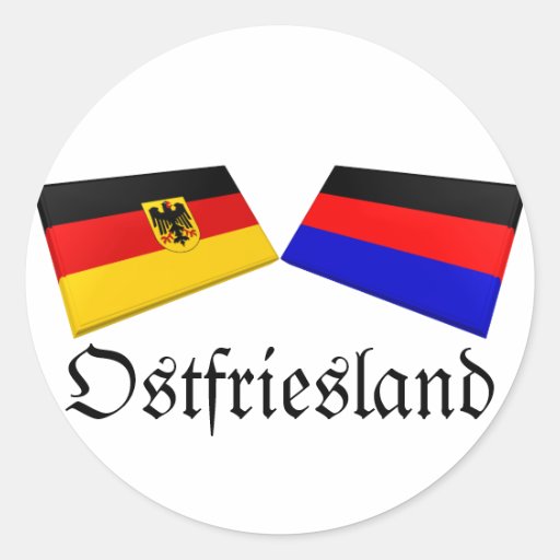 Ostfriesland, Germany Flag Tiles Round Sticker