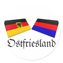 Ostfriesland, Germany Flag Tiles Round Sticker