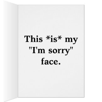 Ostrich Face of "I'm Sorry" Notecard