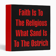 Ostrich Religion 3 Ring Binder