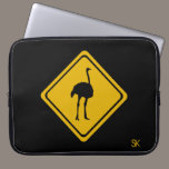 ostrich road sign laptop sleeves