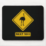 ostrich road sign mouse pads