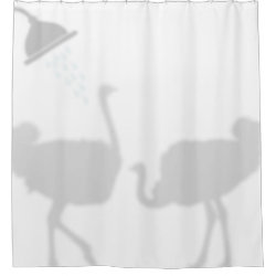 Ostrich Shadow Silhouette Shadow Buddies in Shower Shower Curtain