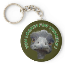 Ostrich trouble key chains