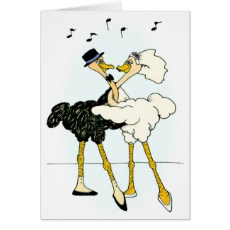 Ostrich Wedding card