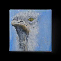 "Ostrich With An Attitude" Square Button buttons