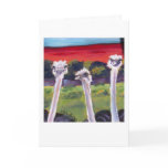 Ostriches Greeting Card, Reads "Just Thinkin of Ya