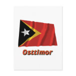 Osttimor Fliegende Flagge mit Namen Postcard