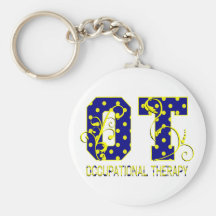 ot letters blue and yellow keychain