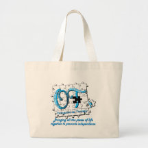 ot puzzle aqua tote bags