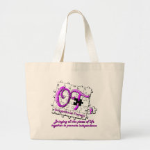 ot puzzle purple tote bag