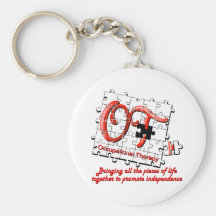 ot puzzle red keychain
