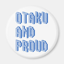 Otaku and Proud - Blue Refrigerator Magnet