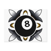 OTC Billiards 8 Ball Deco Postcard