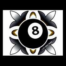 OTC Billiards 8 Ball Deco postcards