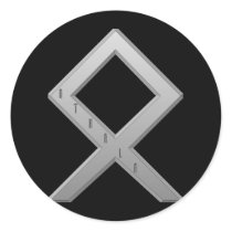 Othala Rune grey Round Sticker