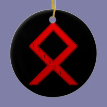 Othala Rune red ornaments
