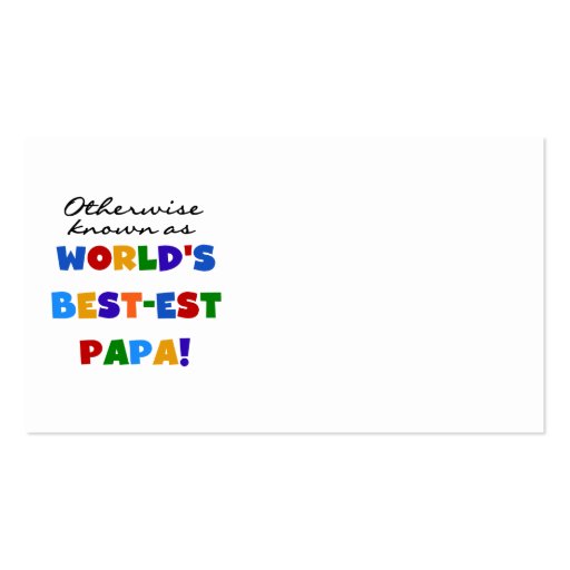 Otherwise Known Best-est Papa Tshirts and Gifts Business Card (back side)