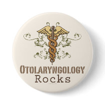 Otolaryngology Rocks Caduceus Button
