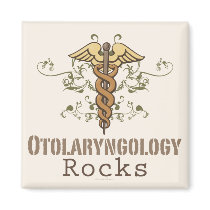 Otolaryngology Rocks Caduceus Magnet by MedicalTeesGifts Otolaryngology Rocks Caduceus Magnet