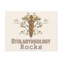Otolaryngology Rocks Caduceus Postcard by MedicalTeesGifts Otolaryngology Rocks Caduceus Postcard