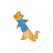 Otter Boy Blue Round Stickers