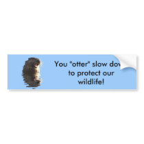 OTTER Bumper Sticker bumper stickers by HANDPRINTS OTTER Bumper Sticker bumper stickers