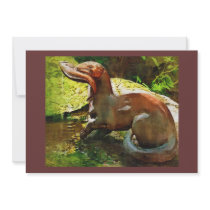 Otter Fishing by Pool, in Oil (2) Custom Announcements