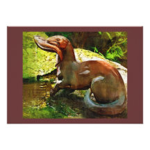 Otter Fishing by Pool, in Oil (2) Custom Announcements