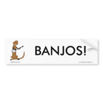 Otter Playing the Banjo Bumper Stickers