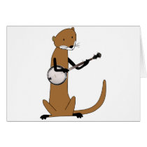 Otter Playing the Banjo Greeting Card