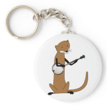 Otter Playing the Banjo Key Chain