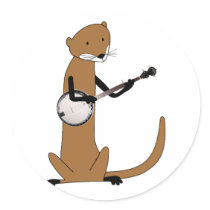 Otter Playing the Banjo Stickers