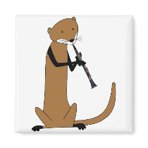 Otter Playing the Clarinet magnets by wesleyowns Otter Playing the Clarinet magnets