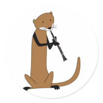Otter Playing the Clarinet Sticker