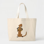 Otter Playing the French Horn Canvas Bags