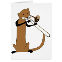 Otter Playing the Trombone Greeting Card