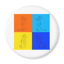 Otter Squares Fridge Magnet