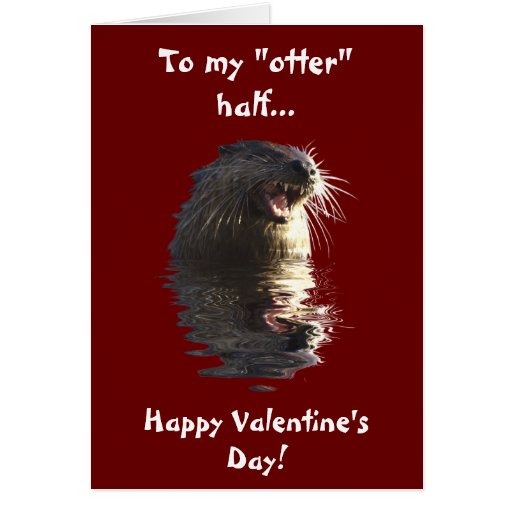 Otter Valentine S Day Card Zazzle