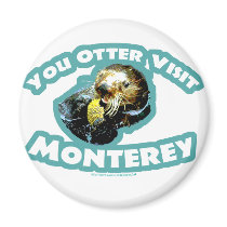 Otter visit Monterey Refrigerator Magnets