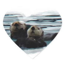 otterly in Love sea otter heart sticker