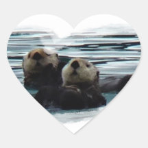 otterly in Love sea otter heart sticker