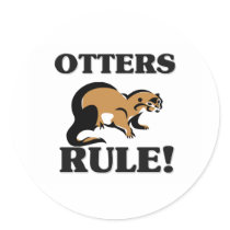 OTTERS Rule! stickers by AnimalShirts OTTERS Rule! stickers