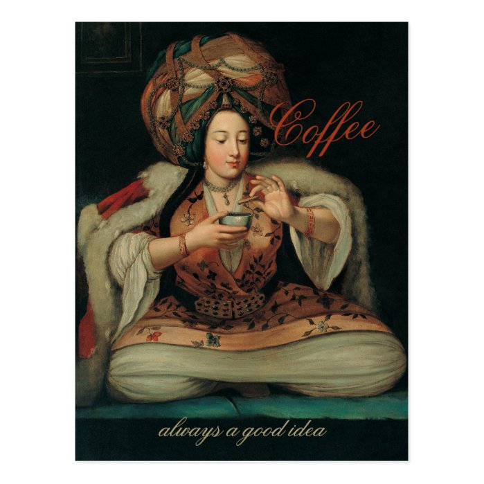Ottoman lady enjoying coffee CC0266 Postcard