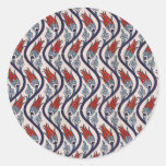 Ottomans Tulip Pattern / Tile Art Round Sticker