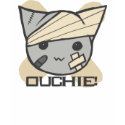 OUCHIE CAT SEZ OUCH! t-shirts by CALCULATEDCHAOS OUCHIE CAT SEZ OUCH! t-shirts