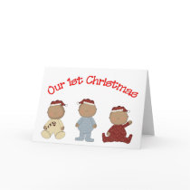 Our 1st Christmas 2009 (African American Triplets) cards by Multiplesmania Our 1st Christmas 2009 (African American Triplets) cards