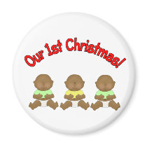 Our 1st Christmas (Triplets) magnets