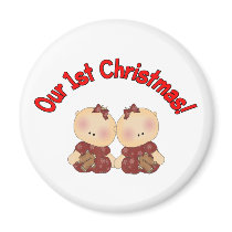Our 1st Christmas (Twins) magnets