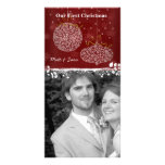 Our 1st Christmas White Ornaments Photo Card